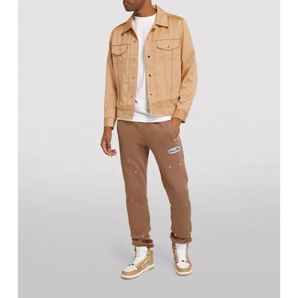 Keiser Clark Silky Copper Satin Trucker Jacket Size Medium Retail $550 - Picture 2 of 15